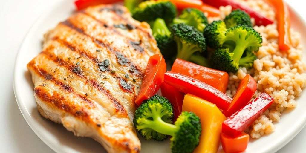 Healthy, colorful food on a plate