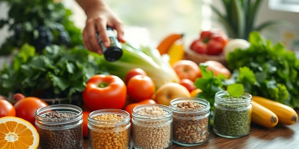 Colorful fruits, vegetables, and pulse supplements