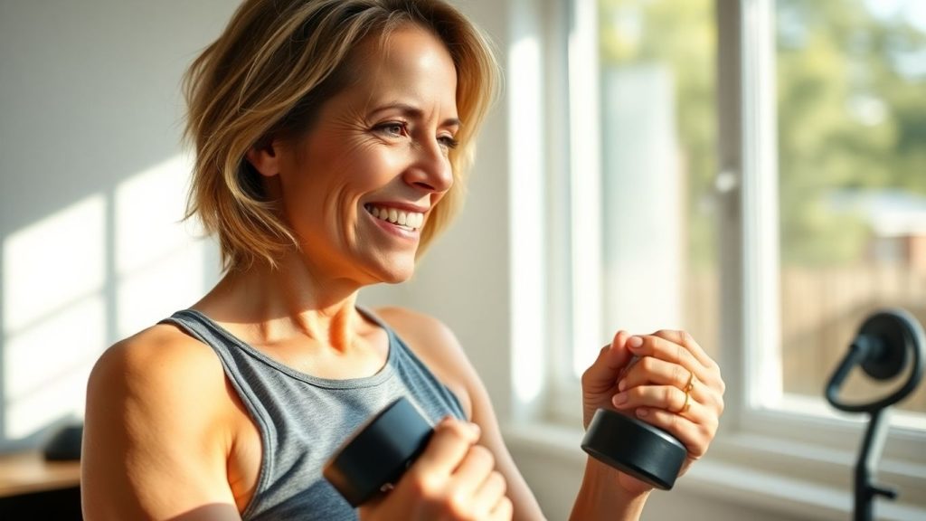 Woman exercising to maintain bone mass